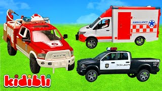 Çocuklar İçin Araçları Keşfedelim! 🚒🚑 Kamyonlar ve Arabalar | Eğitici Oyuncak Videosu | Kidibli