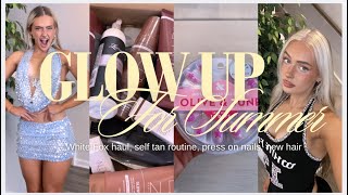 How I'm glowing up for Summer | White Fox Boutique haul, self tan routine, press on nails, new hair