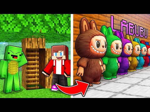 Mikey and JJ Built a LABUBU Secret Base in Minecraft! (Maizen)