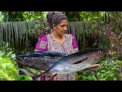 Fresh Big Tuna Fish🐟Cutting,in my home and cooking Authentic way🌴