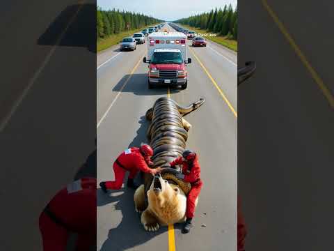 Polar Bear in Danger, Anaconda Strangling