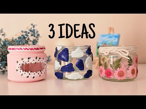 3 DIY  Ideas 💡 Decorative Lantern From Recycled Glass Jar
