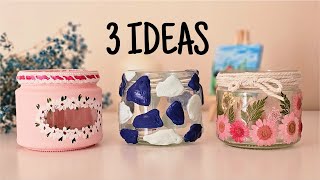 3 DIY  Ideas 💡 Decorative Lantern From Recycled Glass Jar