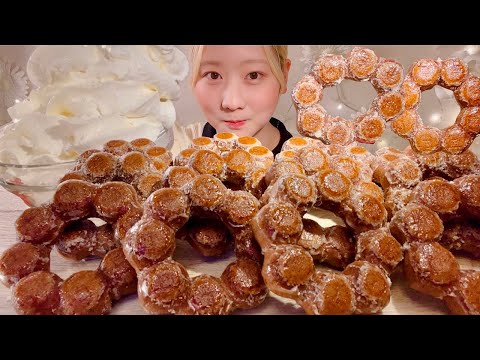 ASMR Baked Chocolate Pon de Ring【Mukbang/ Eating Sounds】【English subtitles】