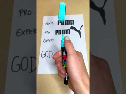 Drawing the PUMA Logo Noob Pro Expert GOD!!