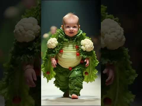 Baby Fashion Show - Vegetable | part 29 #babyfashion #cutebaby #baby #cute #ai #youtubeshorts