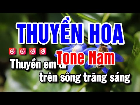 Karaoke Thuyền Hoa Nhạc Sống Tone Nam | Beat Huỳnh  Anh