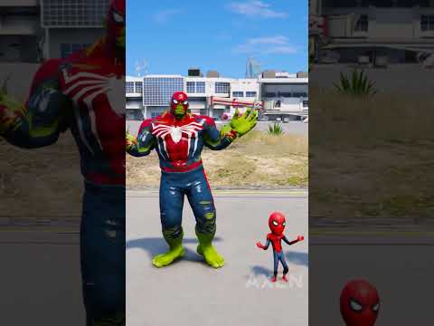 RANDOM SPIDE-RMAN VS RED-HULK BATTLE #gta5 #hulk