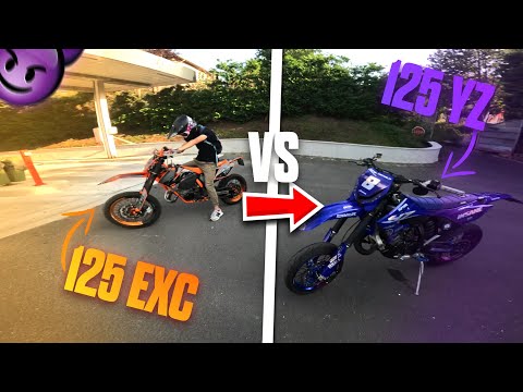 KTM 125 EXC VS YAMAHA 125 YZ - SUPERMOTO 4K