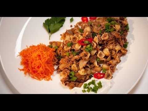 Ракушки по-флотски со сметанным соусом Мясо