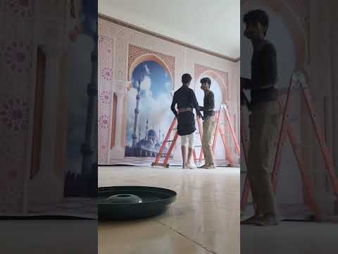 أفكار جميلة لتزيين جدران المنزل 💯😍قطعة واحدة بدون فواصل شاهد الإبداع 👏😍 #مهارات_معلم_ورق_حائط #fypシ