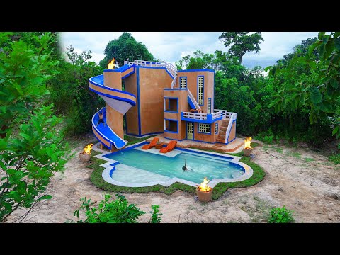 [Full Video] Build Creative Water Slide Park To Underground Swimming Pool & Beautiful Villa House