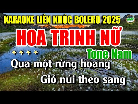 Karaoke Liên Khúc Trữ Tình Tone Nam Dễ Hát | Nhạc Vàng BOLERO Tuyển Chọn – HOA TRINH NỮ