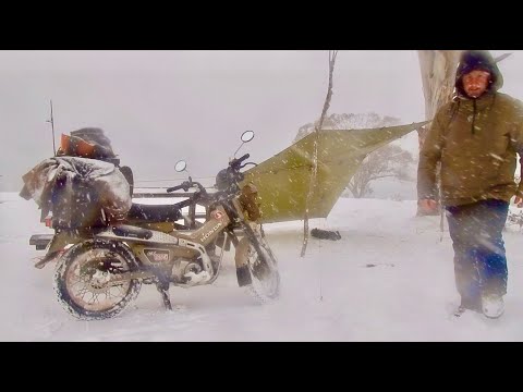 SNOWSTORM Motorcycle Camping..