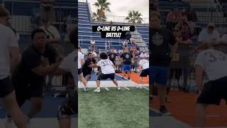 O-LINE vs D-LINE BATTLE 🔥 #1v1 #footballhighlights #oline #dline #win #viral #fyp #football #bigman