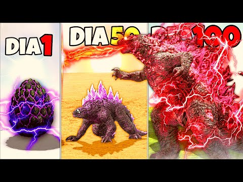 CICLO DE VIDA DO RED DESERT GODZILLA! SOBREVIVI 100 DIAS COMO REI DOS DINOSSAUROS E KAIJUS - ARK
