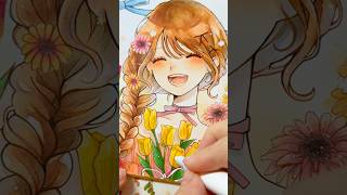 イラストメイキング🌼ガーベラちゃんを描く~ #イラスト #copic