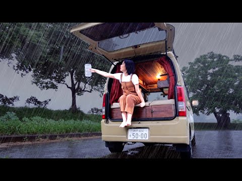 【大雨】災害時を想定した車での過ごし方。