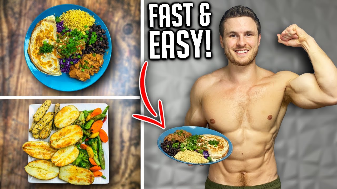 WHAT I ATE TODAY TO GAIN VEGAN MUSCLE Quick High Protein Meals!