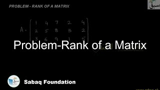 Problem-Rank of a Matrix