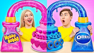 粉色的 VS 藍色的 蛋糕装饰挑战 | 种有趣的情况 和失敗 Multi DO Challenge