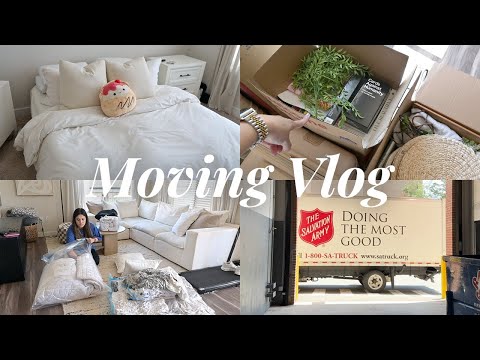 MOVING VLOG | moving updates, pack with me, donating furniture, love island viewing party