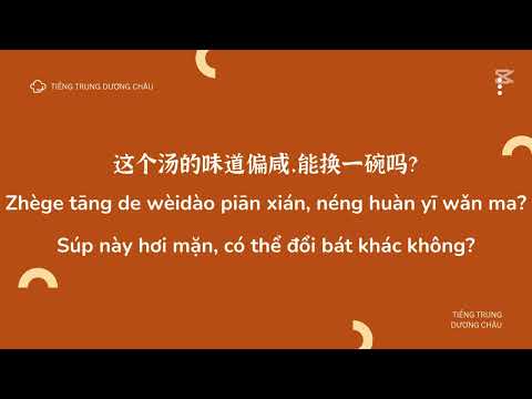 100 câu tiếng Trung giao tiếp thông dụng chủ đề nhà hàng