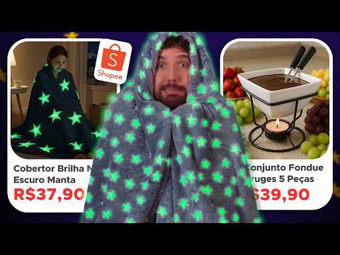 🥶 Compras da Shopee para o FRIO | Cobertor que Brilha no Escuro, Kit Fondue e Chocolate Quente