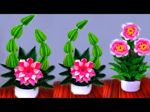 beautiful flower bouquet making with paper / diy flower bouquet