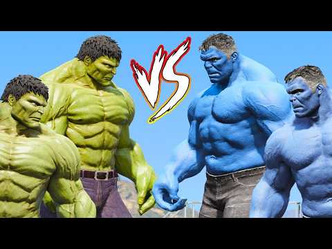 HULK vs HULK BLUE - GTA V MOD