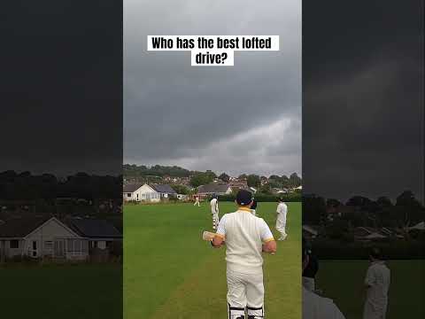 Cricket shots - Lofted on drive in cross winds!Ex-Pro plays village! #cricket #playcricket