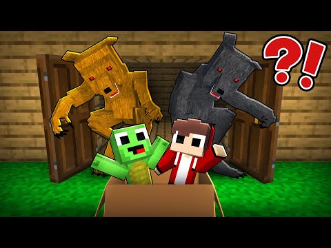 JJ and Mikey Adopted by WEREWOLF Family in Minecraft Maizen!
