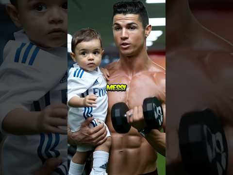 Ronaldo y Messi entrenan en el gimnasio con sus hijos! 💪👶