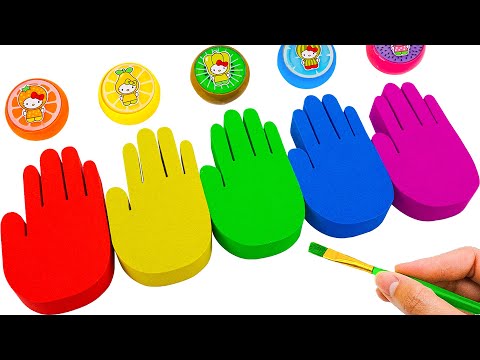 ASMR Video | How I Make Rainbow Hand With Kinetic Sand & Nail Polish | Create Kinetic Sand with YoYo