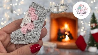How to Crochet Mini Christmas Stocking - Quick and Easy