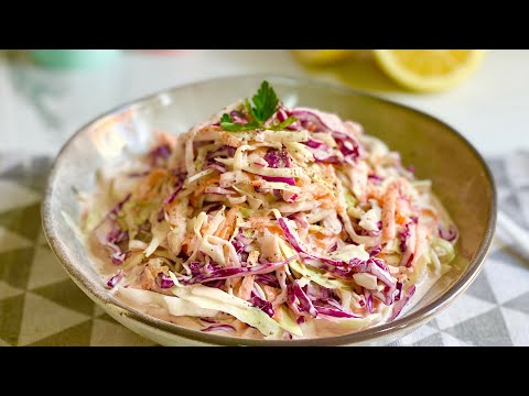 الكول سلو من السلطات اللي بحبها كتير عملتلكم ياها بأسهل طريقة 😍 How to make coleslaw salad