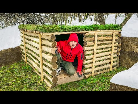 Alone built a dugout in the forest. From the beginning to the end