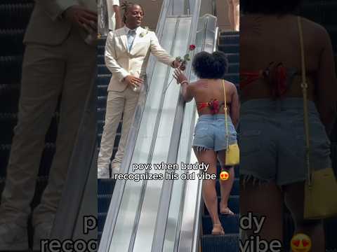 rose 🌹 from a stranger #jimtavis #rizz #short #escalatorprank #shorts #rose #escalator #explore