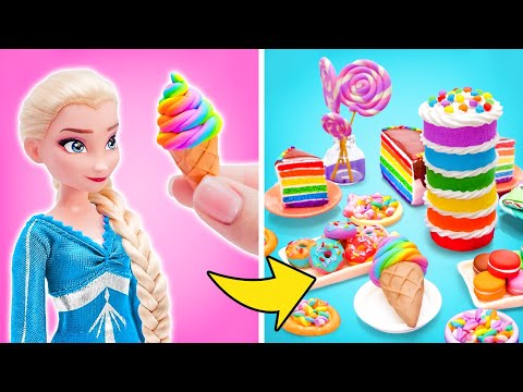 एल्सा की पार्टी के लिए रेनबो ट्रीट्स 🌈🍰🍭 सबसे बढ़िया क्ले रेसिपी