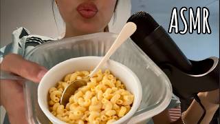 asmr eating mac & cheese very up close!