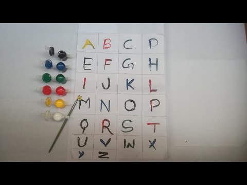 ABC Drawing, Colouring and Painting for kids, Learn Alphabet a to z with words, Draw, Paint, Learn