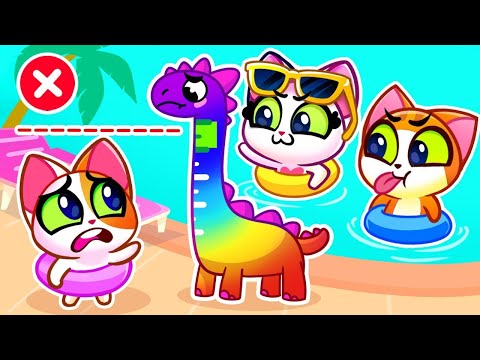 The Tallest Slide 🌊 Swimming Pool Safety Rules 🌟 Entertaining Cartoon For Toddlers by Purr-Purr