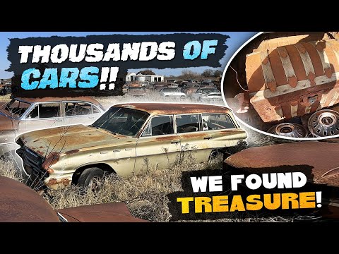 Thousands of ABANDONED cars! Salvage yard walk through. Junk yard Exploring. We find hidden TREASURE