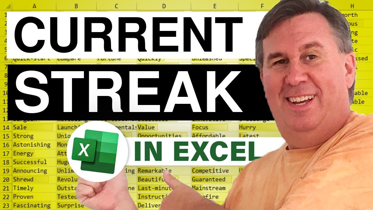 Excel Habit Tracker Count Current Streak