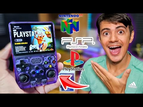 O MELHOR e mais BARATO game portátil do ALIEXPRESS | Console R36s Vale a pena?