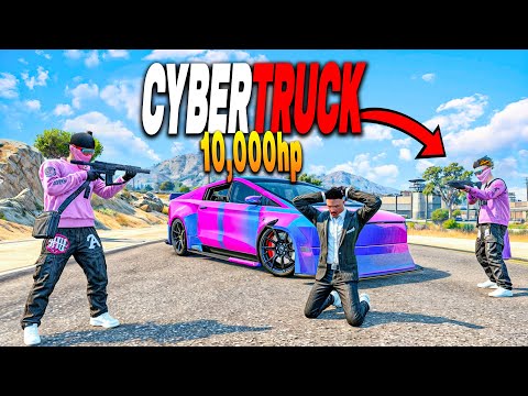 Robo Una Cybertruck De 10,000Hp Para Salvar Mi Vida De Este Mafioso Gta Rp