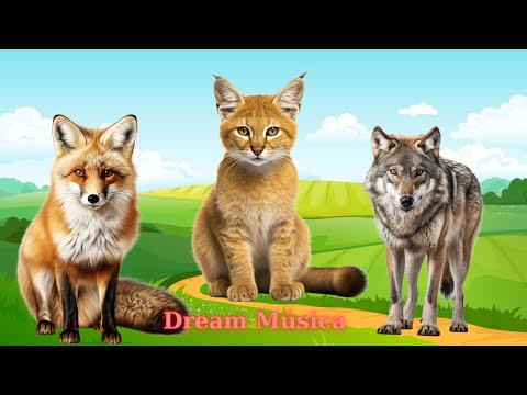 Wild Animal Sounds: Cow, Fox, Wolf, Lynx, Cat, Goat - Animal Videos