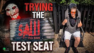 Saw The Ride Trying The Test Seat! Can You Escape..? #shorts #thorpeparkresort