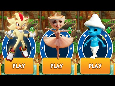 MOVIE SUPER SHADOW vs BALLERINA CAPPUCCINA BRAINROT ESCAPE vs SMURF CAT RUSH vs - SONIC DASH
