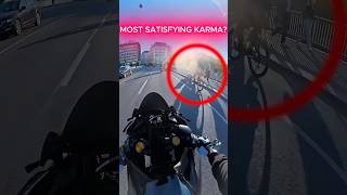 Cyclist Tries to Start Something, Gets Cut Off Instead #karma #roadrage